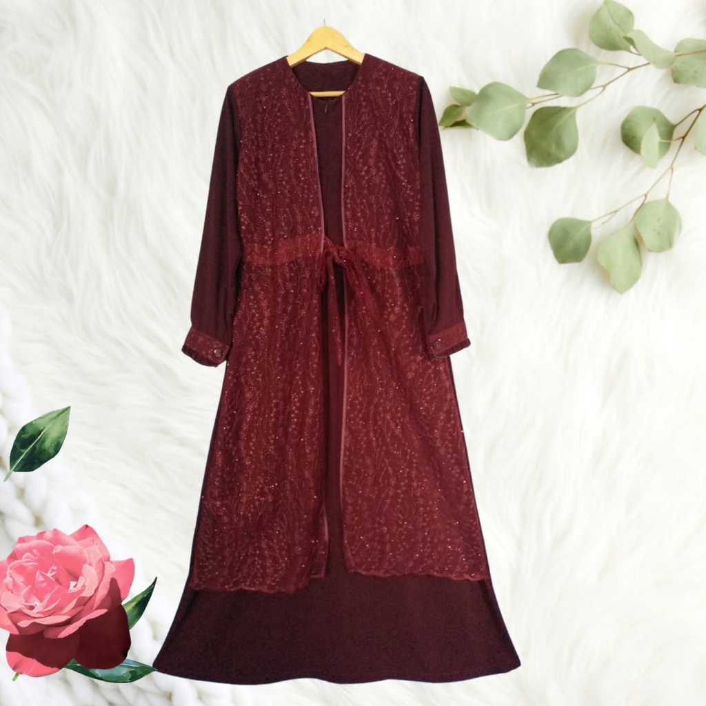 Jubah Akhwat Layer Tali pinggang By Qonita Collection