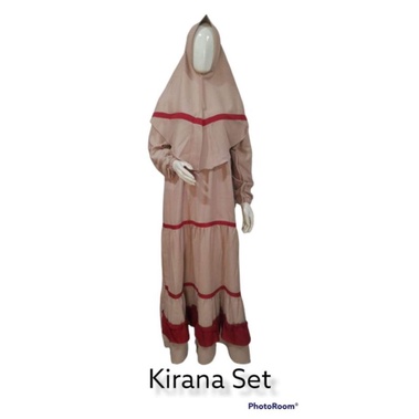 Kirana set gamis + hijab moscrepee
