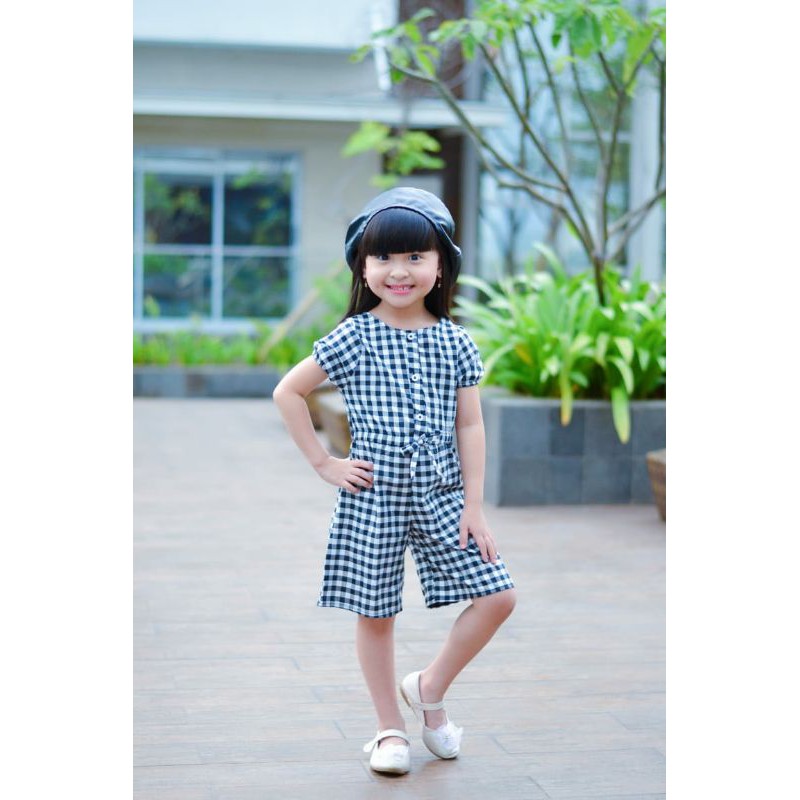 JUMPSUIT GINGHAM ANAK 2-4 Tahun Baby Syira