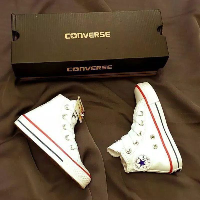 Sepatu converse anak putih tinggi sepatu sneaker anak perempuan &amp; sepatu anak laki laki