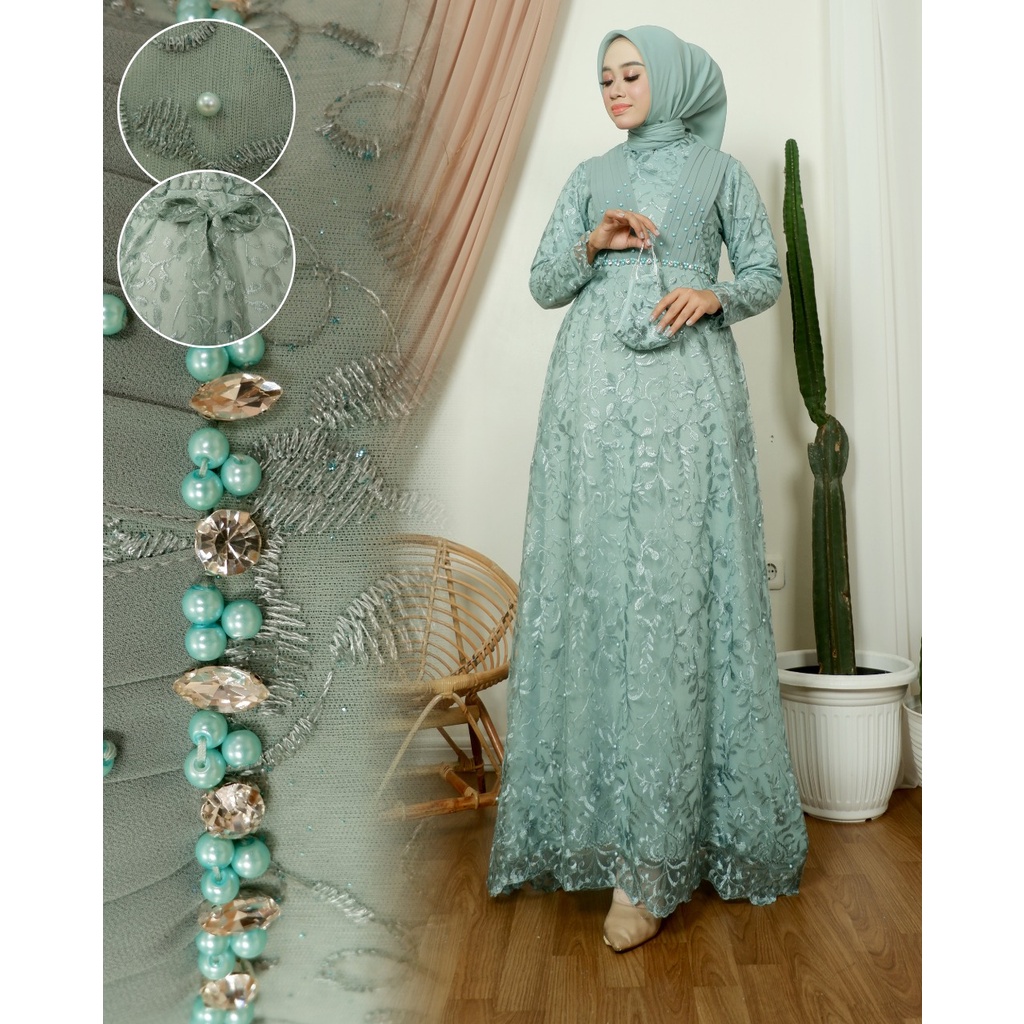 Kadai.baju / Gamis syaqila payet / Gamis brukat jumbo / Maxi Dress Size M L XL XXL