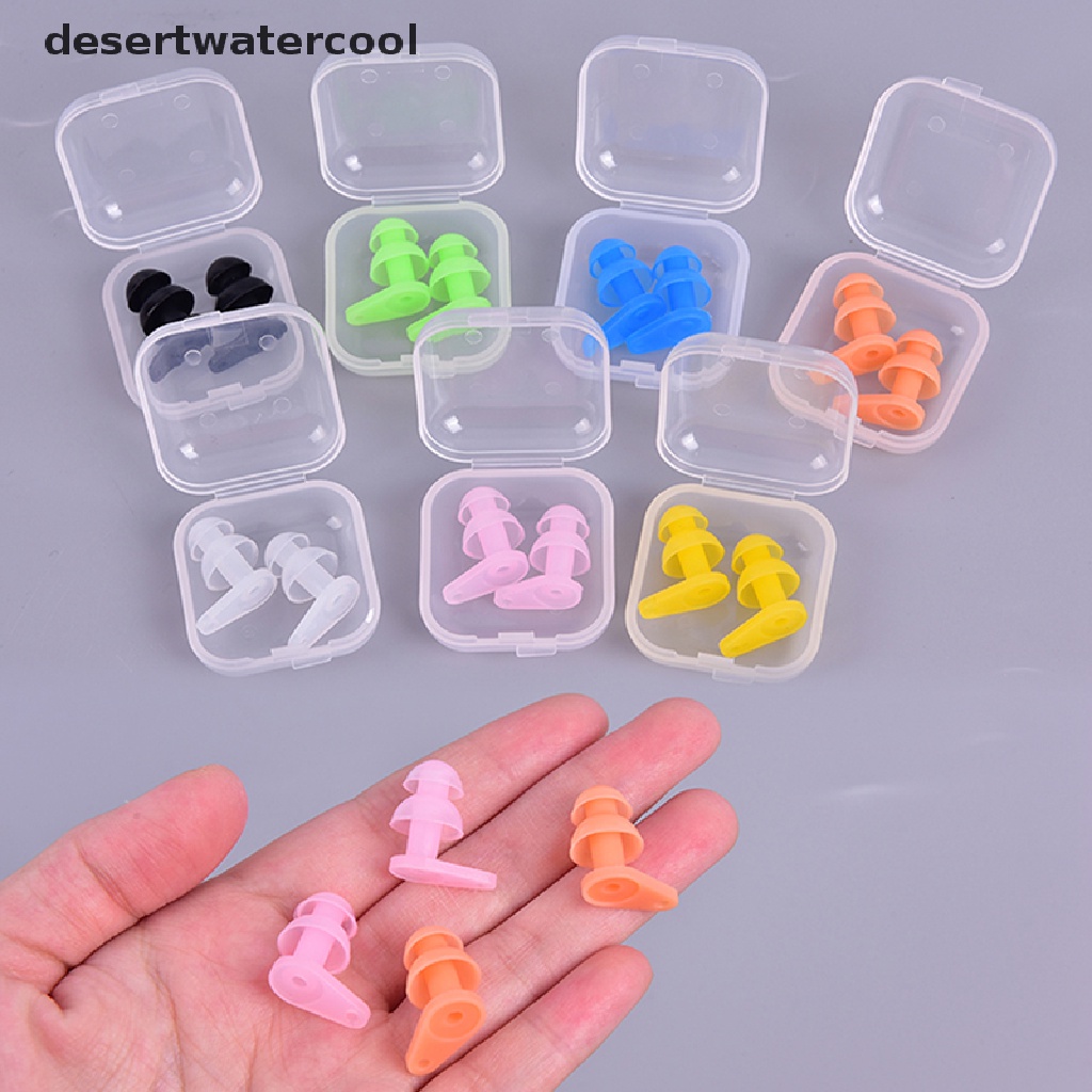 Deid 1 Pasang Earplugs Bahan Silikon Anti Air Untuk Olahraga Air / Berenang