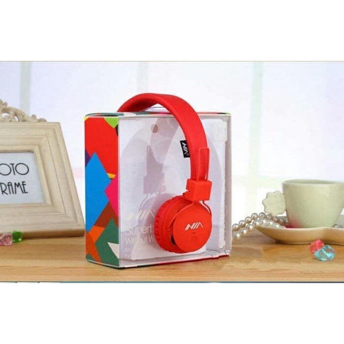 NIA-X2 Headset Bluetooth Earphone Alat Dengar  Music Lagu Musik Bass Headphone Telepon Nia X2 Bagus