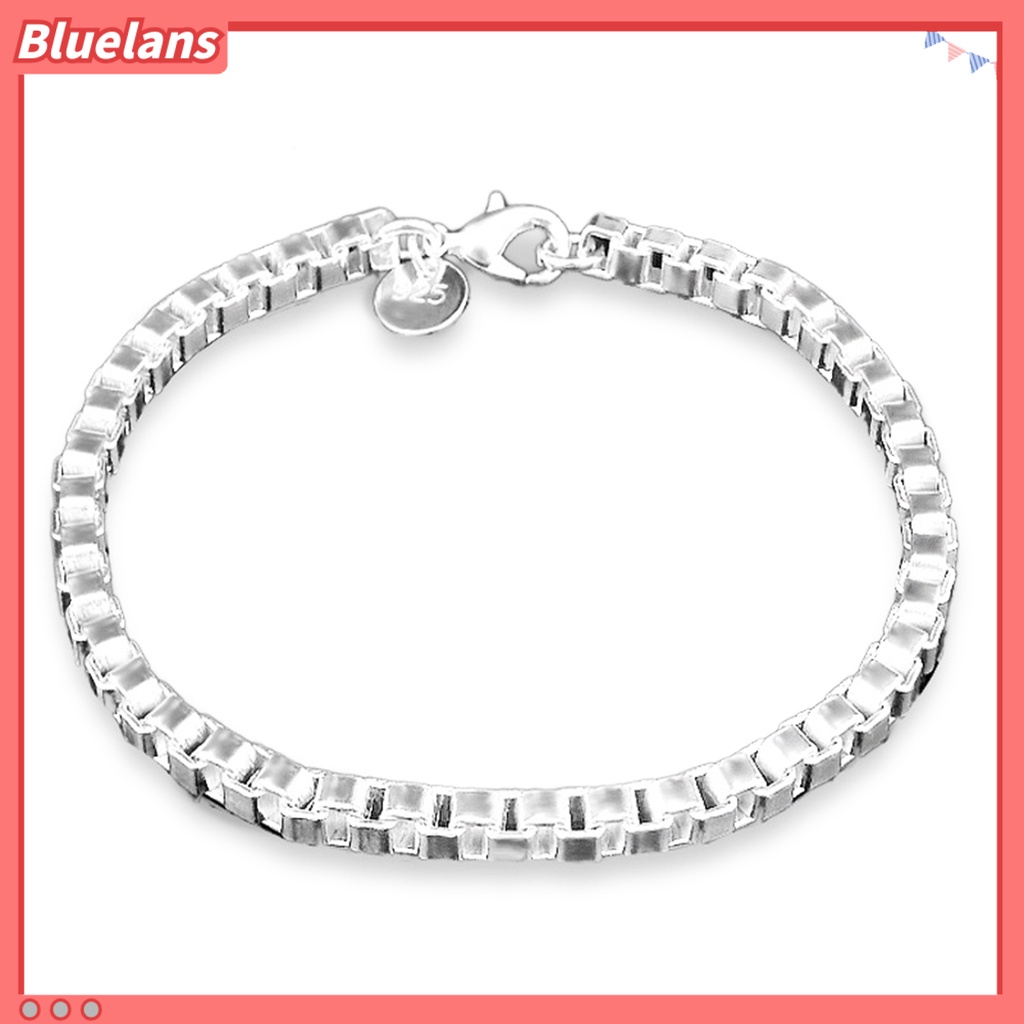 Bluelans Bracelet Silver Plated Box Chain Fashion Unisex Bracelet Bangle Jewelry