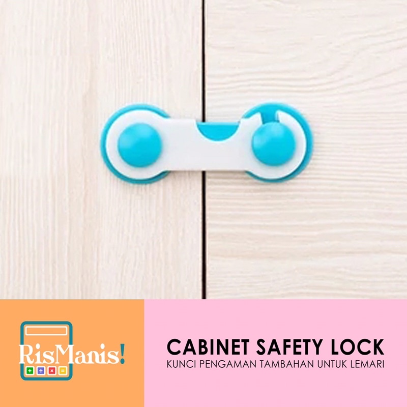 CABINET SAFETY LOCK - Kunci Pengaman Tambahan Laci Lemari Penahan Pintu Kulkas Jendela Bayi Balita