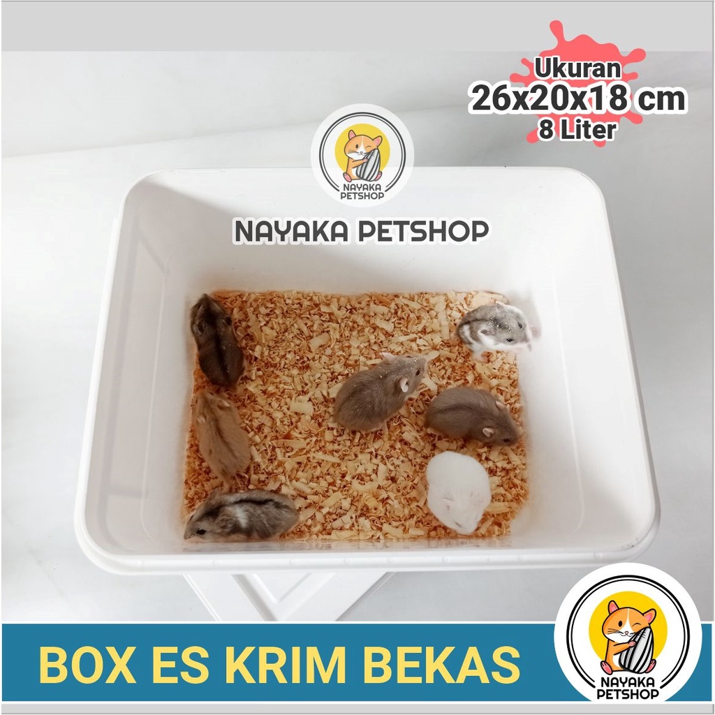 Kandang Hamster Box Es Krim Bekas Campina 8 Liter Wadah Kotak Ice Cream Ember Eskrim Tempat Ternak Mencit Tikus Reptil Hewan