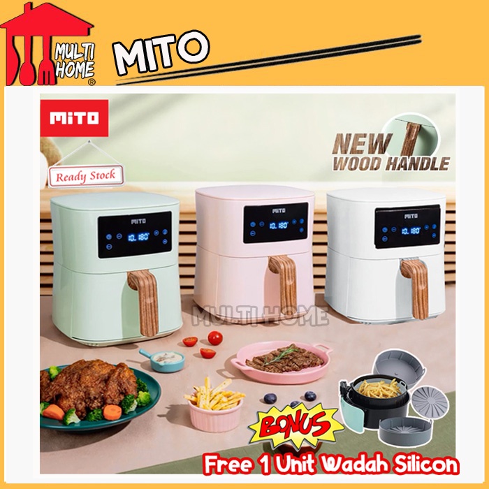 Digital Air Fryer Mito paket lengkap dengan wadah/keranjang makanan