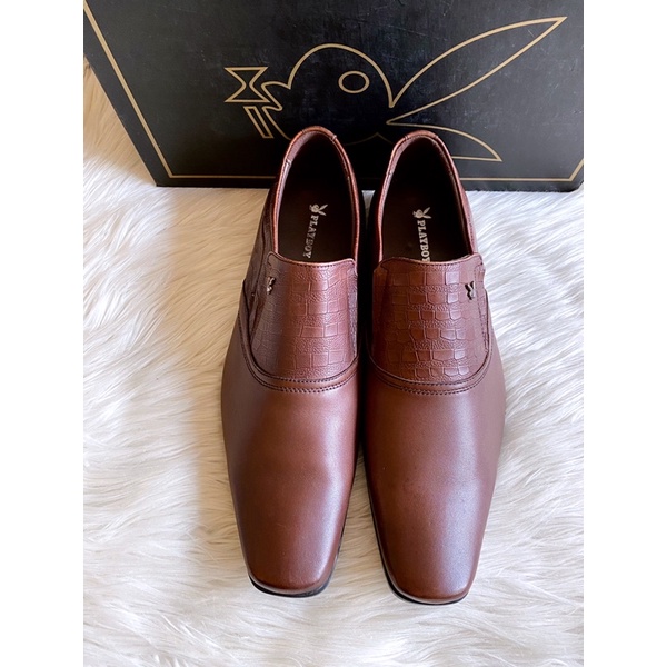 PSPGN.CO | ORIGINAL BRANDED PLAYBOY PH3397BR SEPATU PRIA KULIT OXFORD PANTOFEL SLIP ON FORMAL PARTY