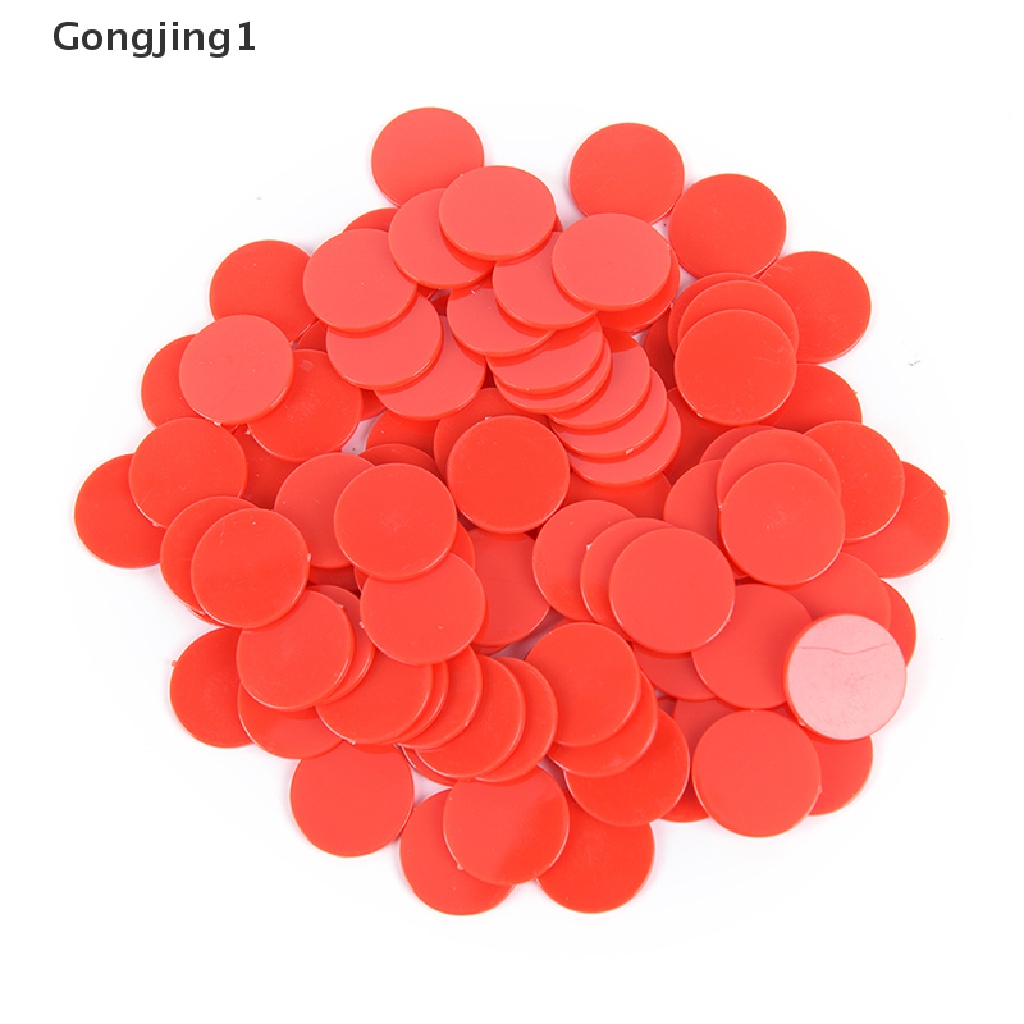 Gongjing1 100pcs Mainan Chip Poker 24MM Bahan Plastik Untuk Keluarga