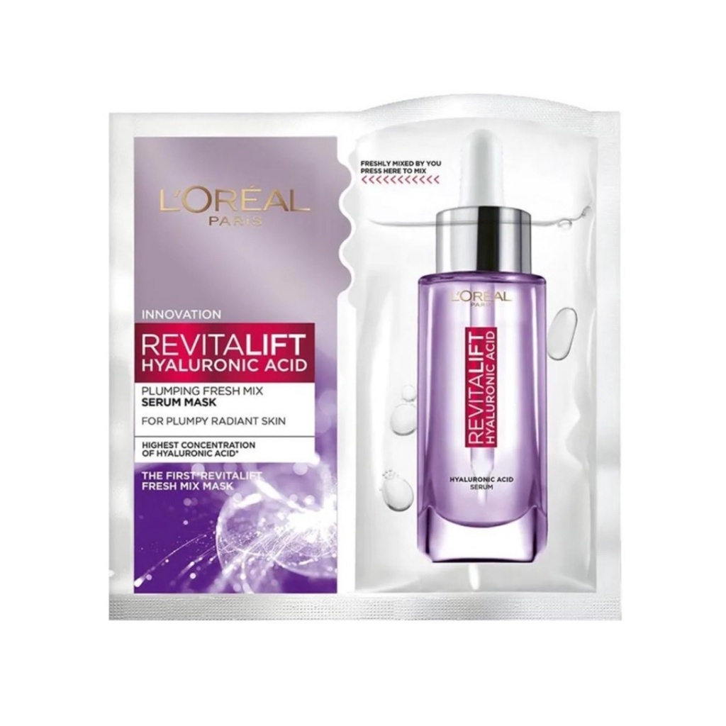 LOREAL REVITALIFT HYALURONIC ACID PLUMPING FRESH MIX SERUM MASK 33 GR @MJ