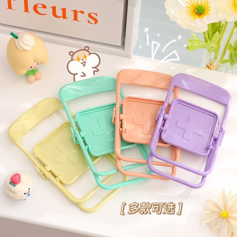 Stand Holder Hp Bentuk Kursi / Stand Hp Kursi Lipat Warna Macaron