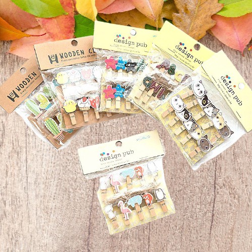 PENJEPIT FOTO POLAROID MOTIF - PENJEPIT FOTO KAYU - KLIP WOODEN