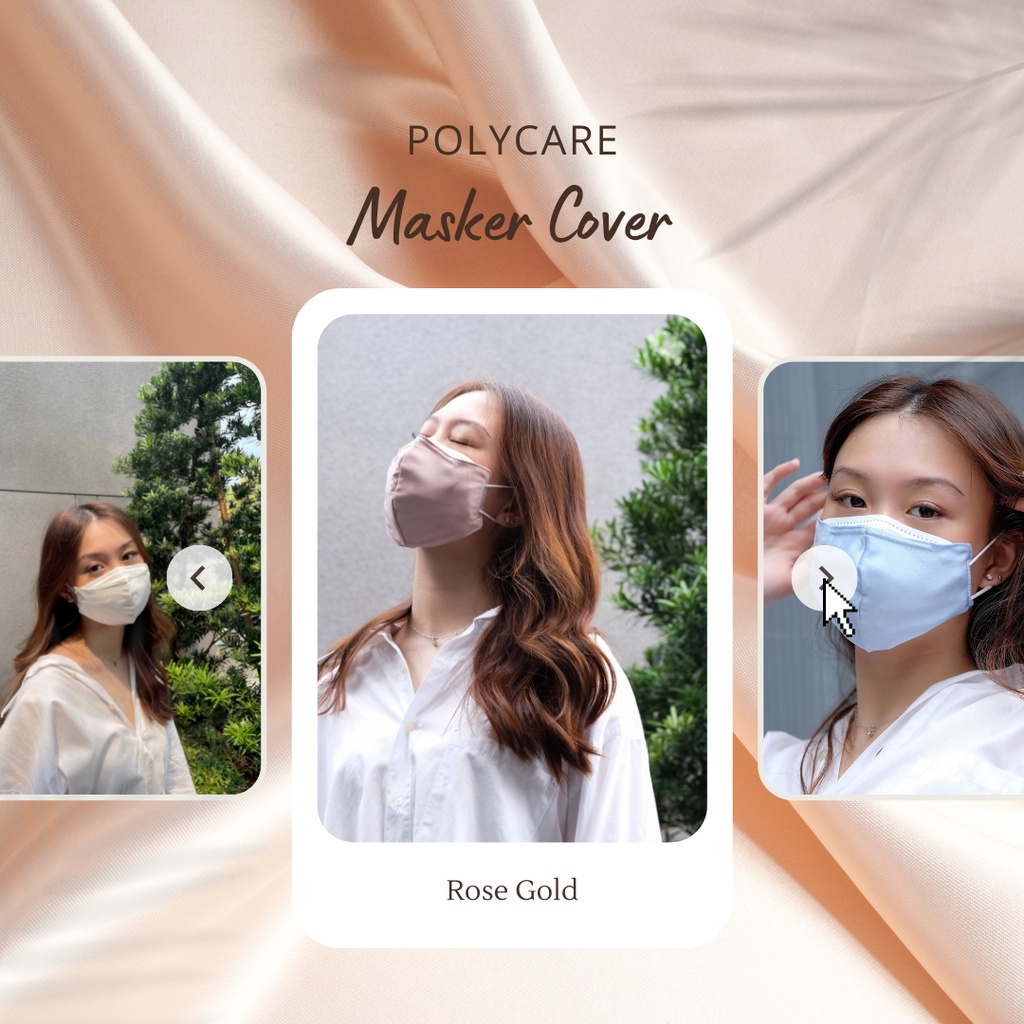 Masker Cover/Cover Masker Premium Satin Tanpa Tali - Rose Gold