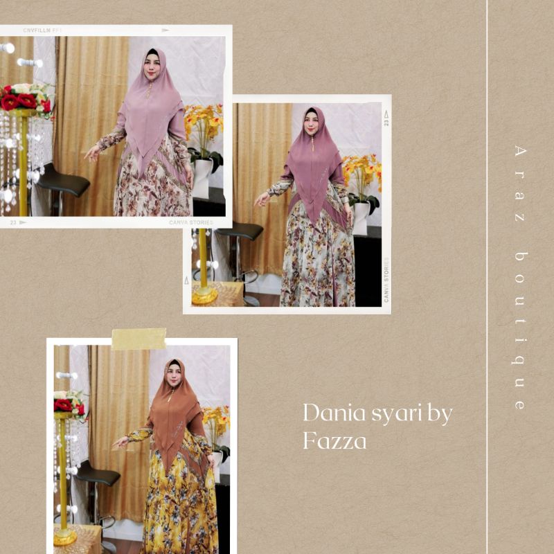 Gamis syari terbaru/ Gamis wanita terbaru/ Dania syari by Fazza boutique (READY)