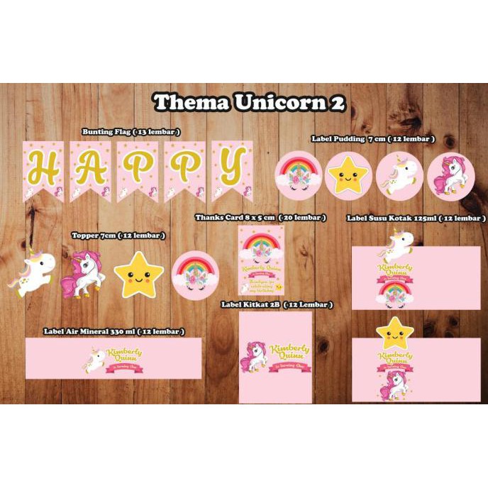 

Paket Printable Dessert Table / Label Ulang Tahun Unicorn 2 Custom Termurah