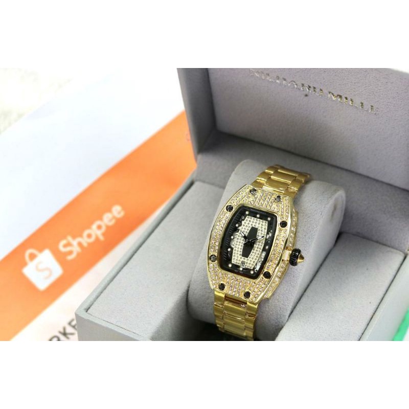 RICHARD MILE Jam Tangan Wanita Analog Stainless Steel Strap 33mm