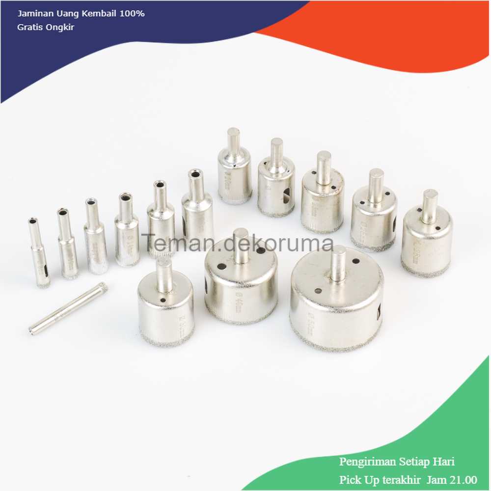 TD-DFA Taffware Mata Bor Diamond Coated Hole Drill Bit 6mm-50mm 15PCS GJ0105