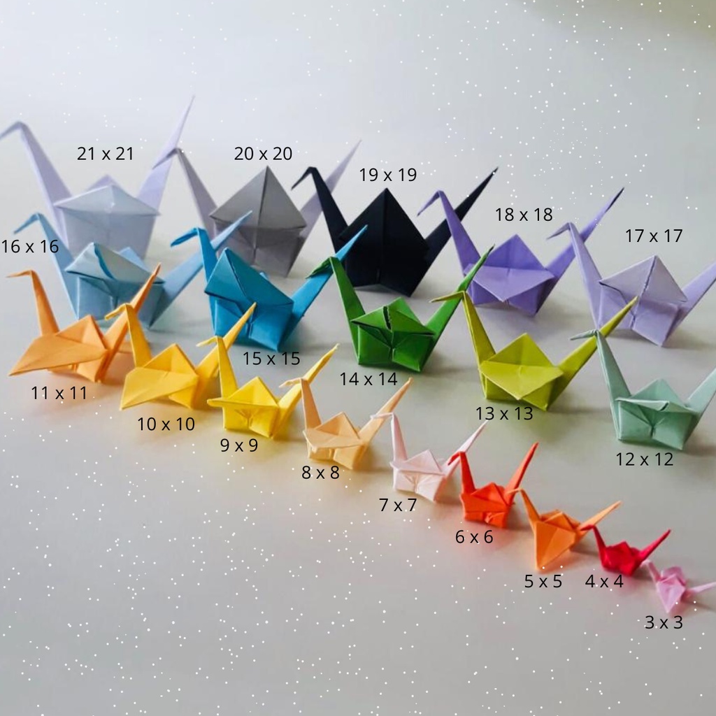 

Origami Bangau / Origami Crane / Origami Handmade Berbagai Ukuran 21 Warna