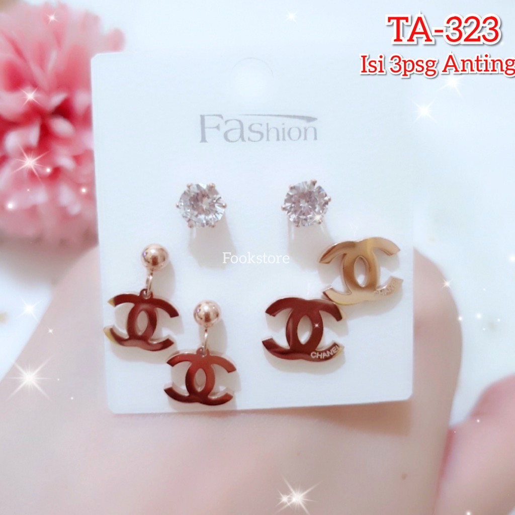 TERBARU ANTING WANITA TITANIUM/ ANTI KARAT MODEL JURAI KUPU