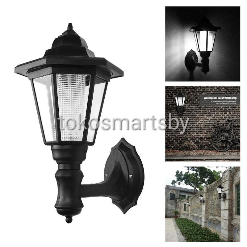 Lampu Taman Solar Dinding Tenaga Surya Hexagonal Solar LED Wall Outdoor Fence Garden Light Palace Design