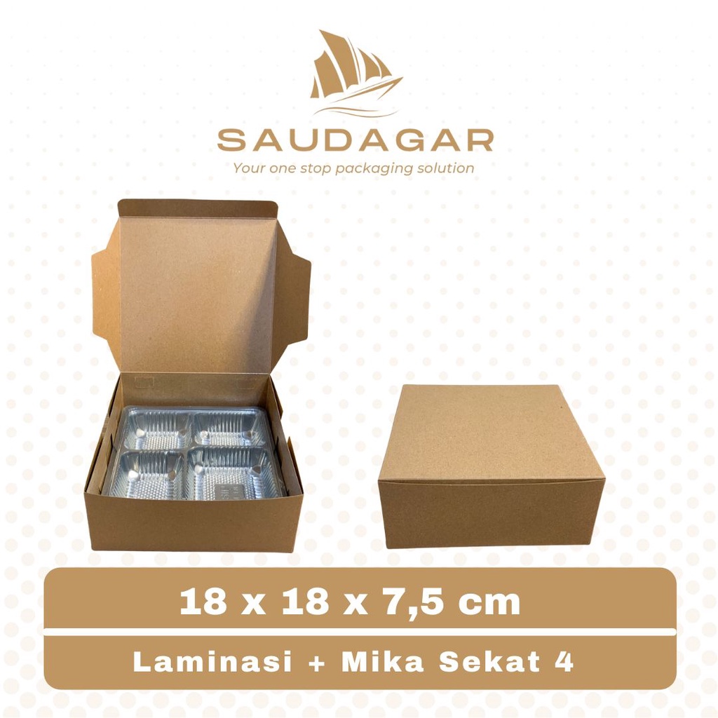 GROSIR Box kotak katering / dus nasi kraft laminasi 18x18x7,5 cm