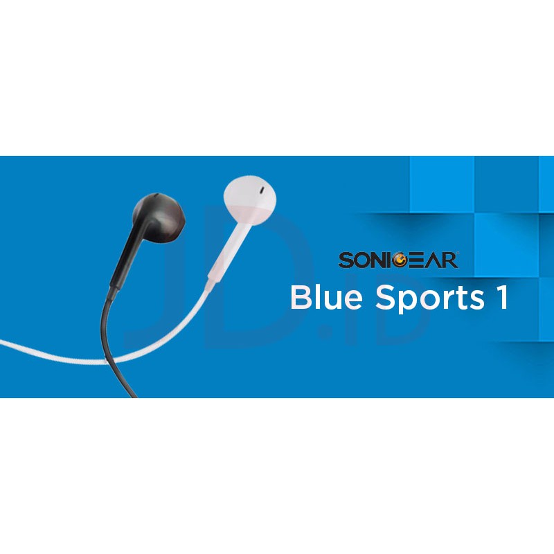 [SONIC GEAR] Blue Sports 1 Earphone Bluetooth Ringan, Snug dan Sporty