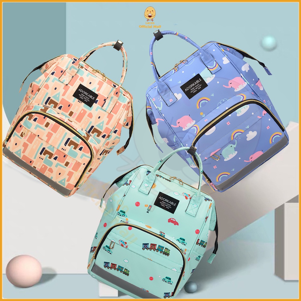 Lacoo Multifungsi diaper bag kartun Tas Perlengkapan bayi tahan air