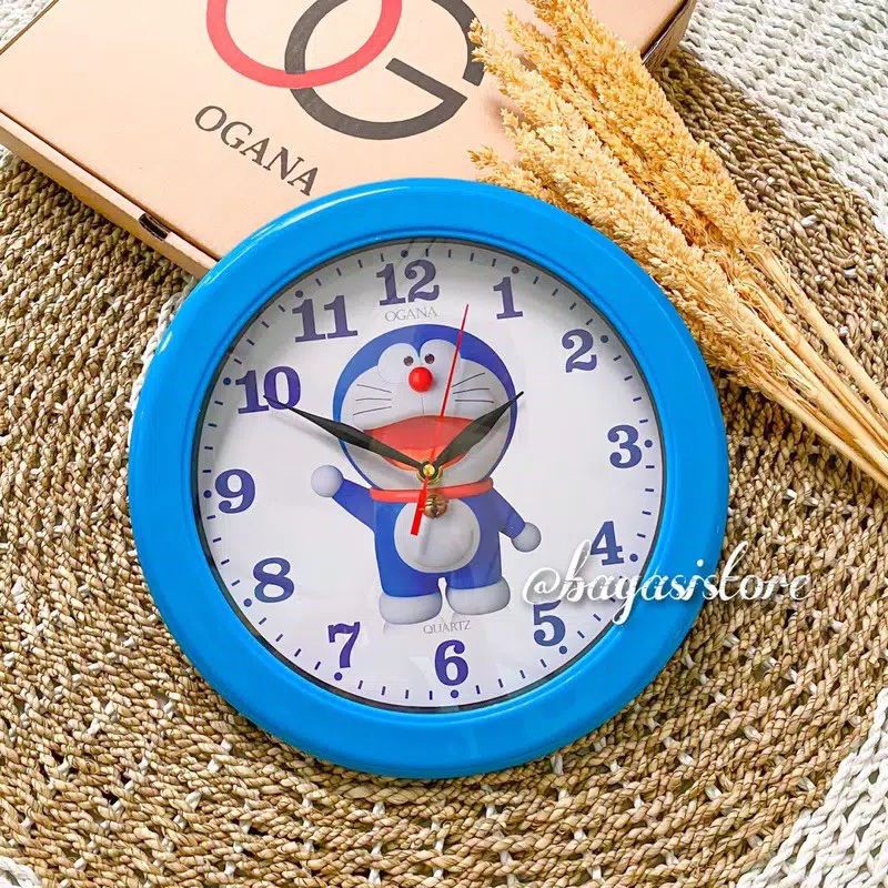 Jam Dinding Ogana Karakter Diameter 30cm Keroppi Doraemon Hello kitty