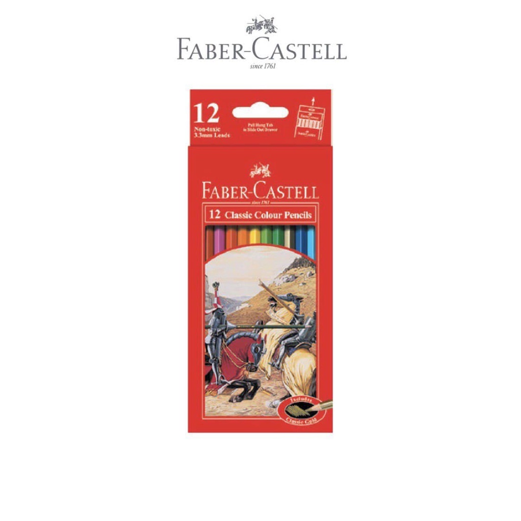 

[SET] FABER-CASTELL PENSIL WARNA CLASSIC 12 WARNA PANJANG 12L COLOUR PENCILS^