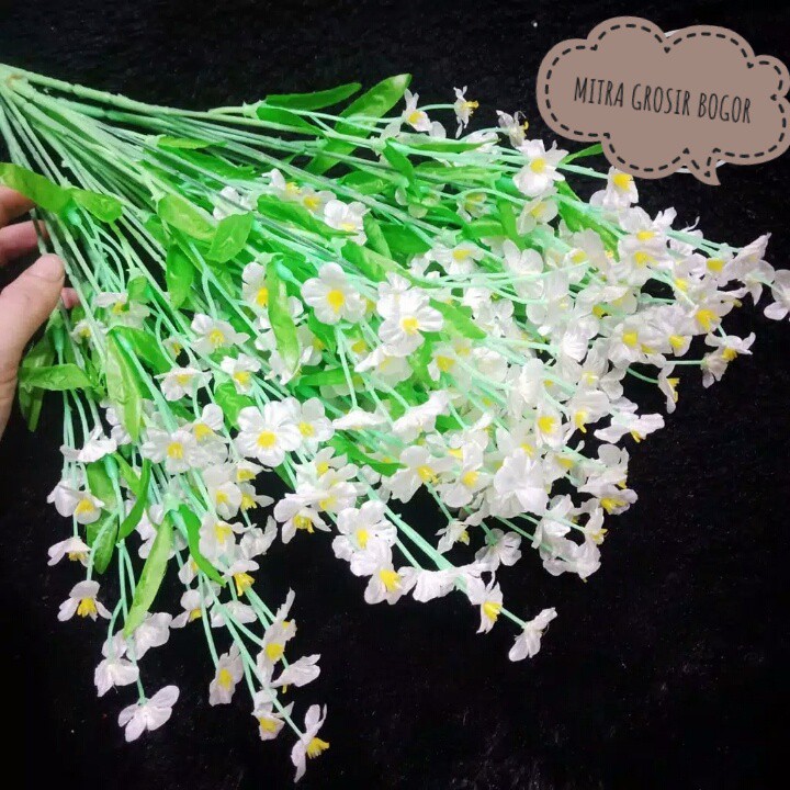 Bunga Forget Me Not/ Bunga Plastik untuk Dekorasi Ruangan atau Properti Foto/Bunga Artificial Hiasan