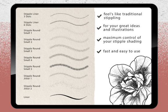 22 Procreate Brushes Stipple