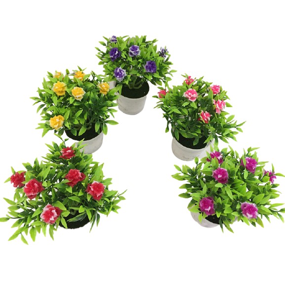 Satu7an PBP16 BUNGA BONSAI PLASTIK PALSU + POT BUNGA TANAMAN HIAS DECORATION FLOWER ARTIFICIAL-1