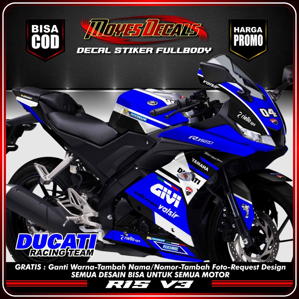 Decal Stiker Motor R15 V3 Fullbody Decal Yamaha R15 V3 Fullbody Terlaris Stiker Variasi Modifikasi R
