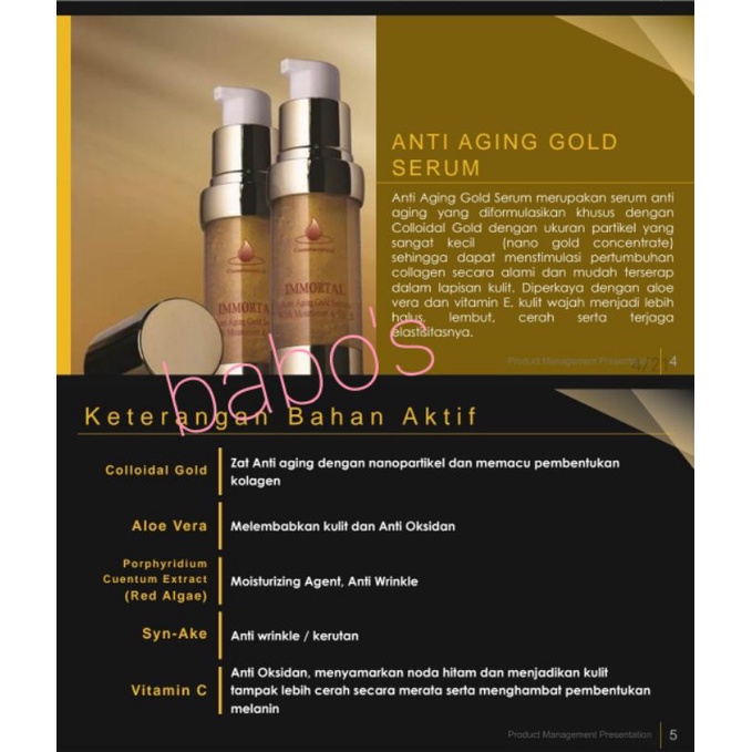 IMMORTAL ANTI AGING GOLD-IMMORTAL SERUM GOLD