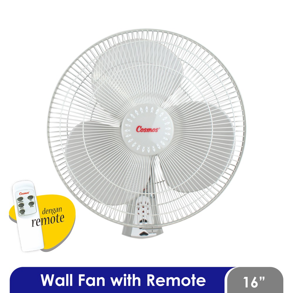 COSMOS Kipas Angin Dinding 16 Inch Remote 16 WFCR / Wallfan - Garansi 5 Tahun