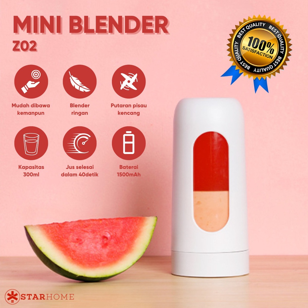 Blender Mini Portable Mini Kapasitas 250ml Gelas Tritan Portable Blender Portable Z02