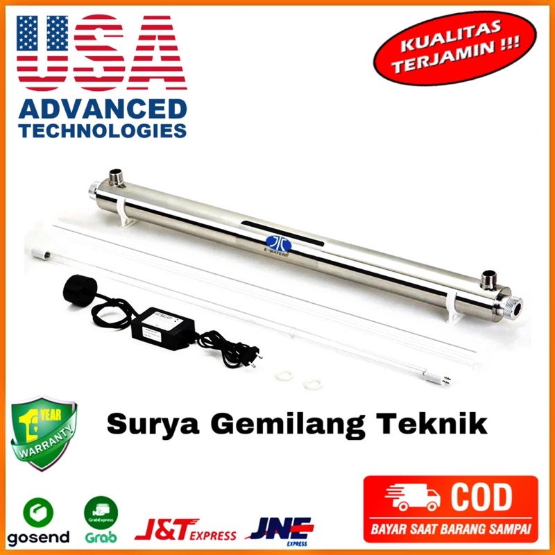 UV Water Sterilizer 12 GPM - USA Technology Lampu Uv 12Gpm