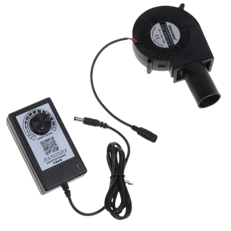 Kipas Blower 12V DC Dual Bearing 9733 97x97 X 33mm 9.7cm 12V 2A 4700RPM 110-240V AC Powered Turbofan