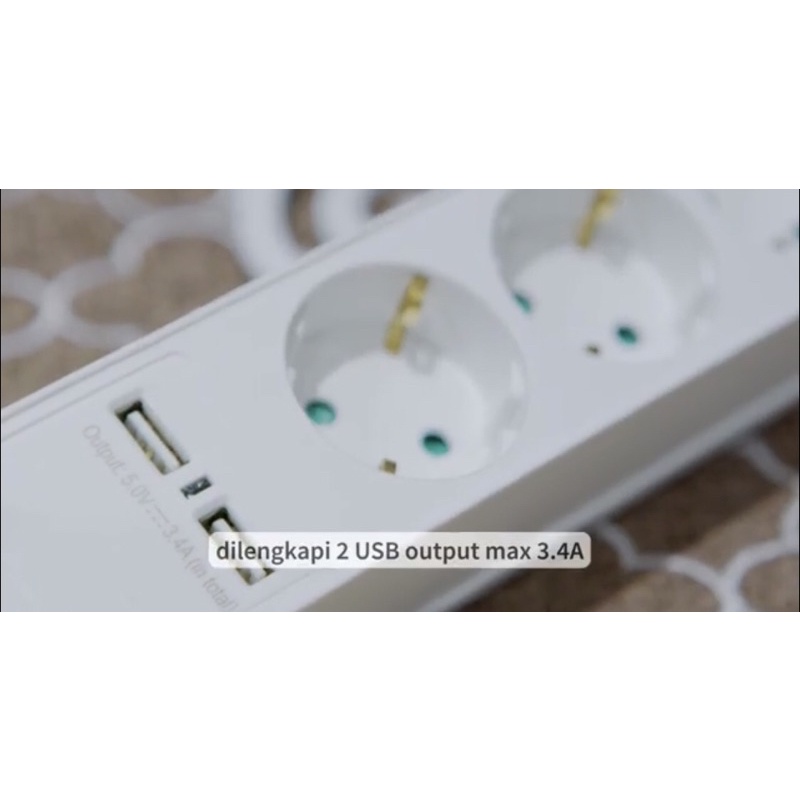 KRISBOW STOP KONTAK 3-5 SOKET &amp; 2 PORT USB/ACE MULTISOCKET 5 OUTLET/ACE KABEL EXTENSION/ACE KABEL ROLL/ACE ADAPTOR TRAVEL/ACE KABEL STOP KONTAK