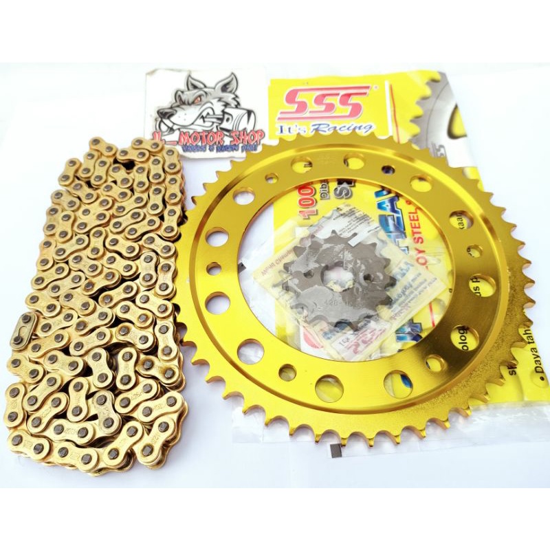 Gir Gear Set Gearset Sss 428 CRF 150 CRF150 L CRF150L KLX 150 D-TRACKER 150 Gear Warna Gold Emas