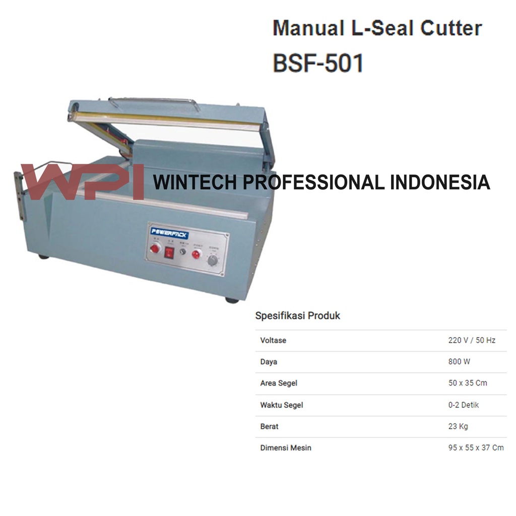 POWERPACK BSF-501 Manual L-Seal Cutter - Mesin Pengemas Produk