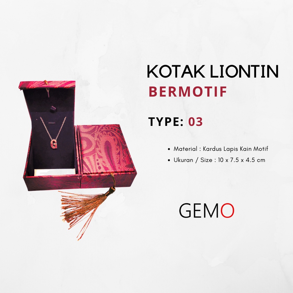 Kotak Liontin Motif Tersedia Berbagai Warna Box Kalung Tempat Perhiasan Jewelry Murah Cocok Untuk Gift / Hadiah, Lamaran, Mahar Pernikahan, Hantaran Tunangan, Seserahan Pernikahan