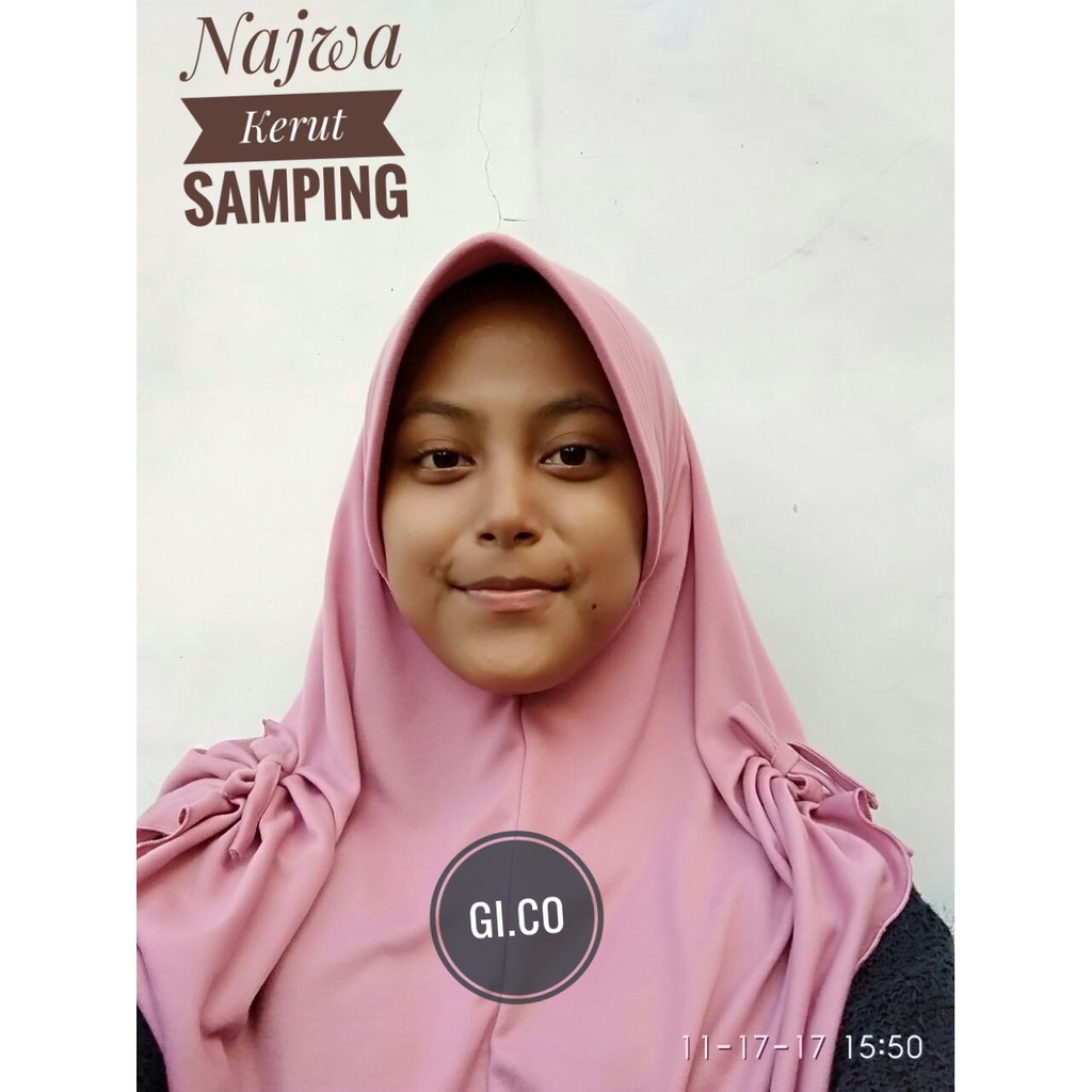 Hijab Kerudung Jilbab Pad Minipad Antem Kerut Samping Kekinian Najwa Kerut Tali Kaos Imut Cantik