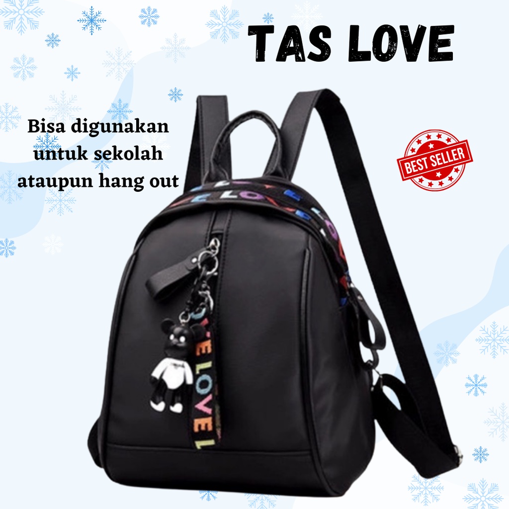 [BISA COD] TAS LOVE / TAS WANITA / TAS BACKPACK / TAS RANSEL TANPA GANTUNGAN TAS