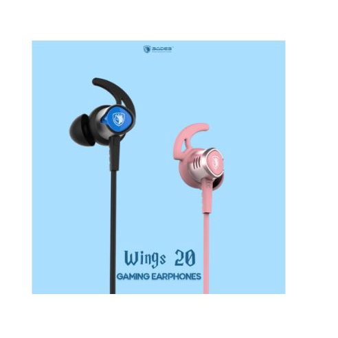 earphone gaming sades wired 3.5mm audio stereo bass for ps4 ps5 nitendo xbox pc laptop phone vr with microphone free pouch wings 20 - in ear