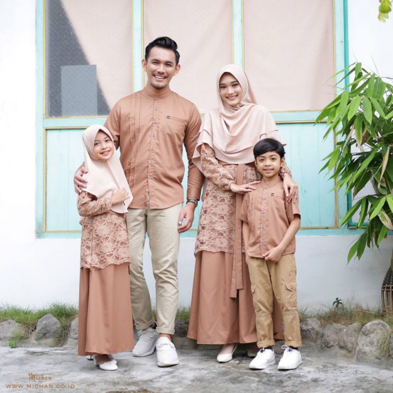 Ready Raya Brukat Family Set warna MILO Michan