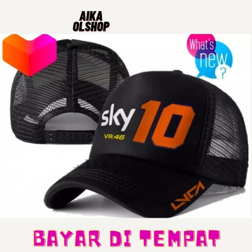 Snapback Topi Trucker Jaring Dewasa VR46 SKY TEAM