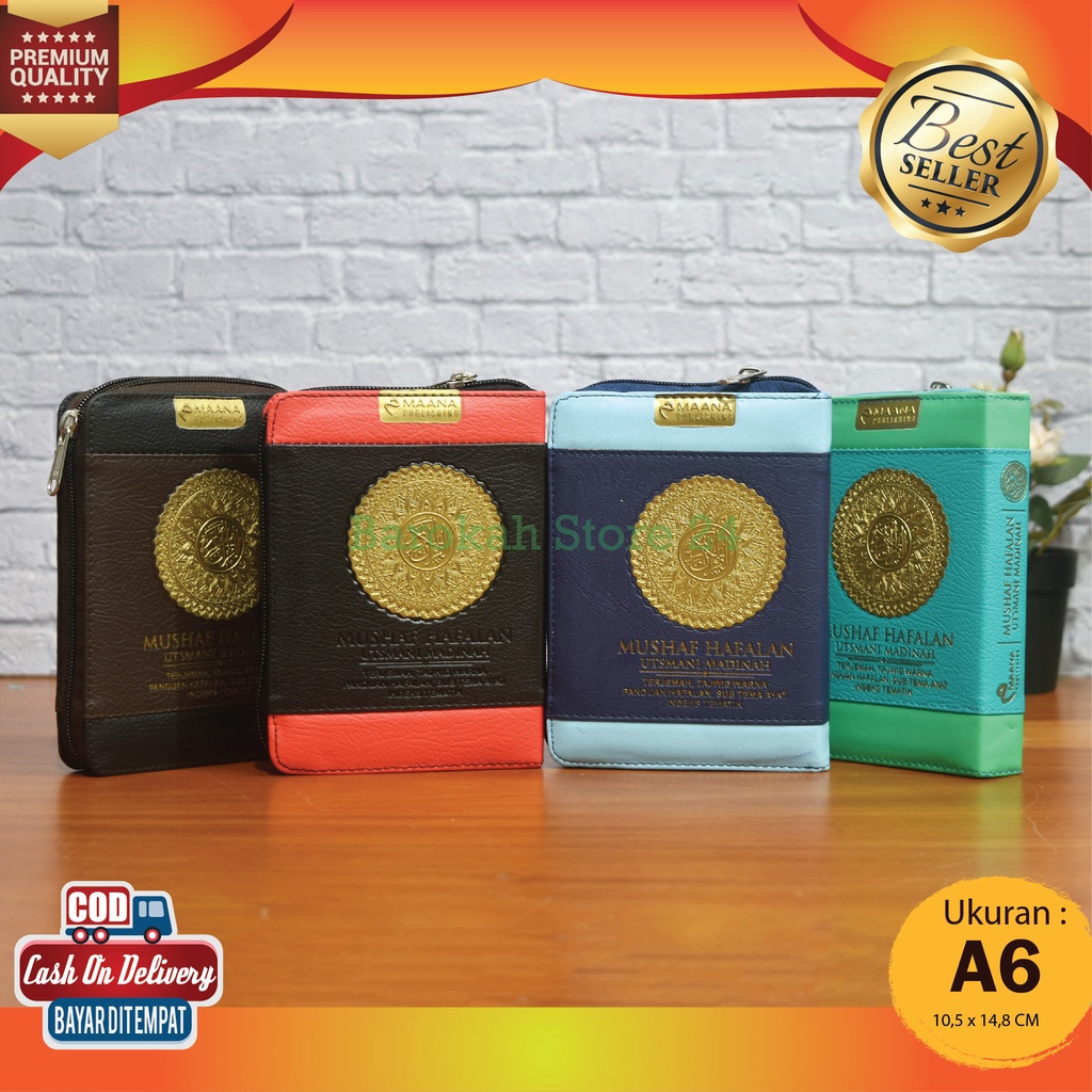 Alquran Tajwid Warna - Terjemahan Mushaf Hafalan Utsmani Madinah - Ukuran A6 Dompet Resleting Maana 