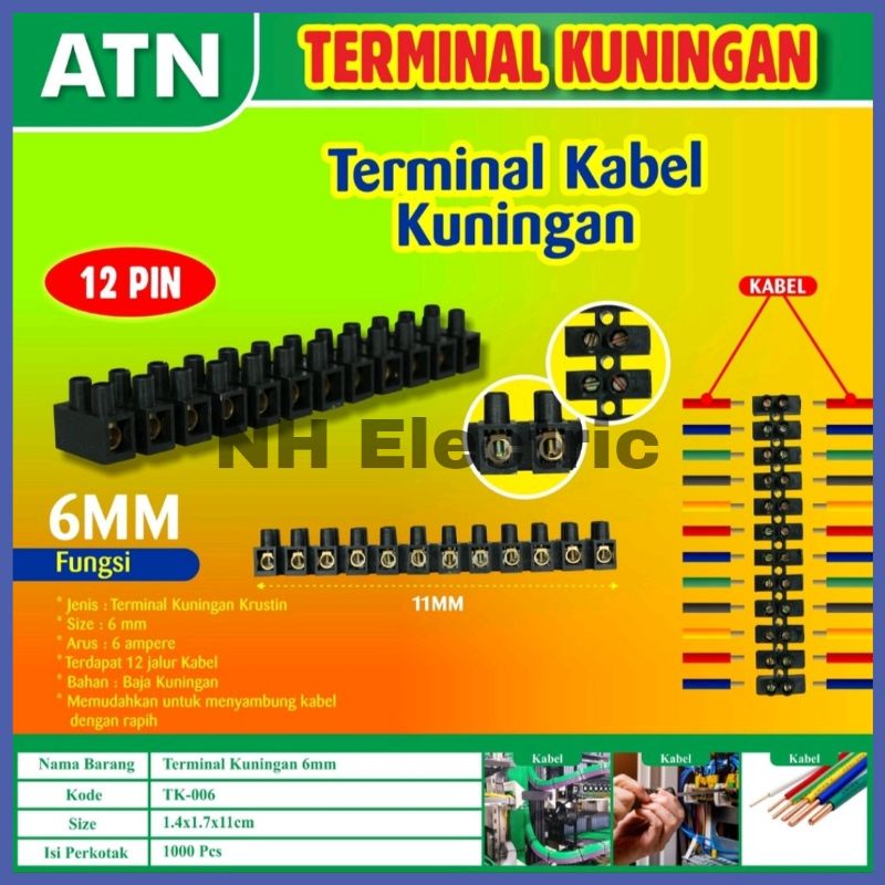 Terminal 6mm - Rustin 6mm - Terminal Kabel 6mm Hitam Atn