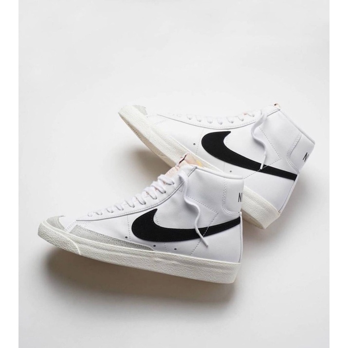 white nike blazers black tick